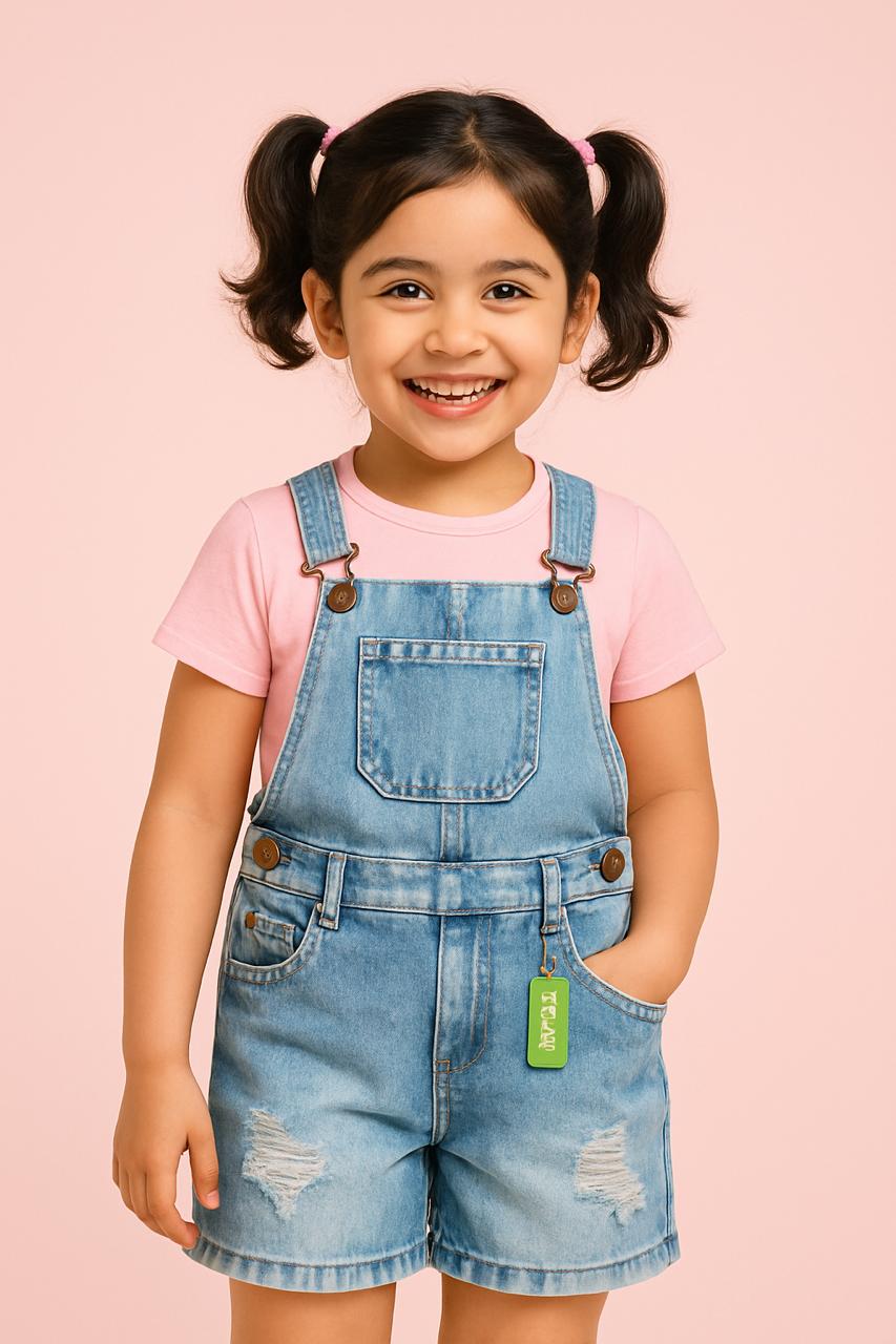 Unisex Denim Dungaree with Long Shorts