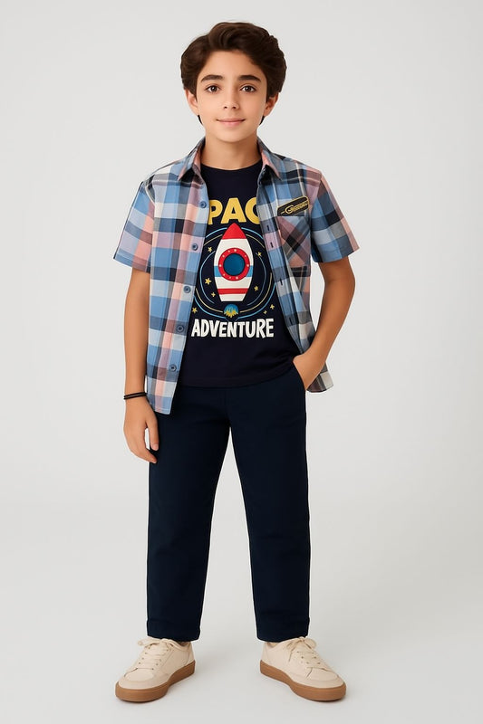 Boys Double Layered Shirt – Space Adventure Style
