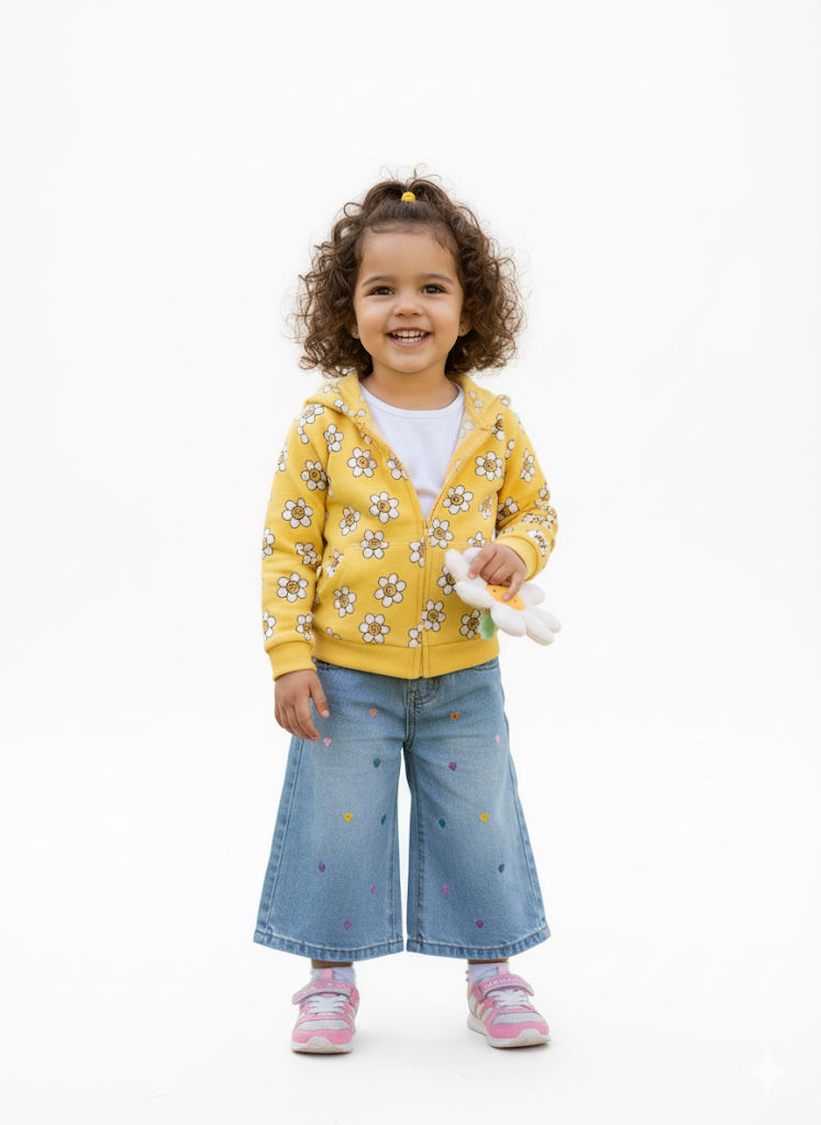 Baby Girls Wide Leg Pant Embroidered