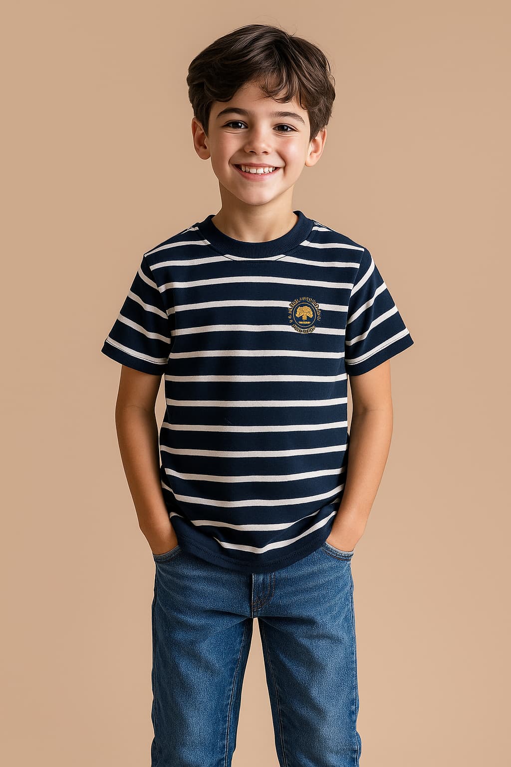 Classic Navy Striped T-Shirt Semi-Formal