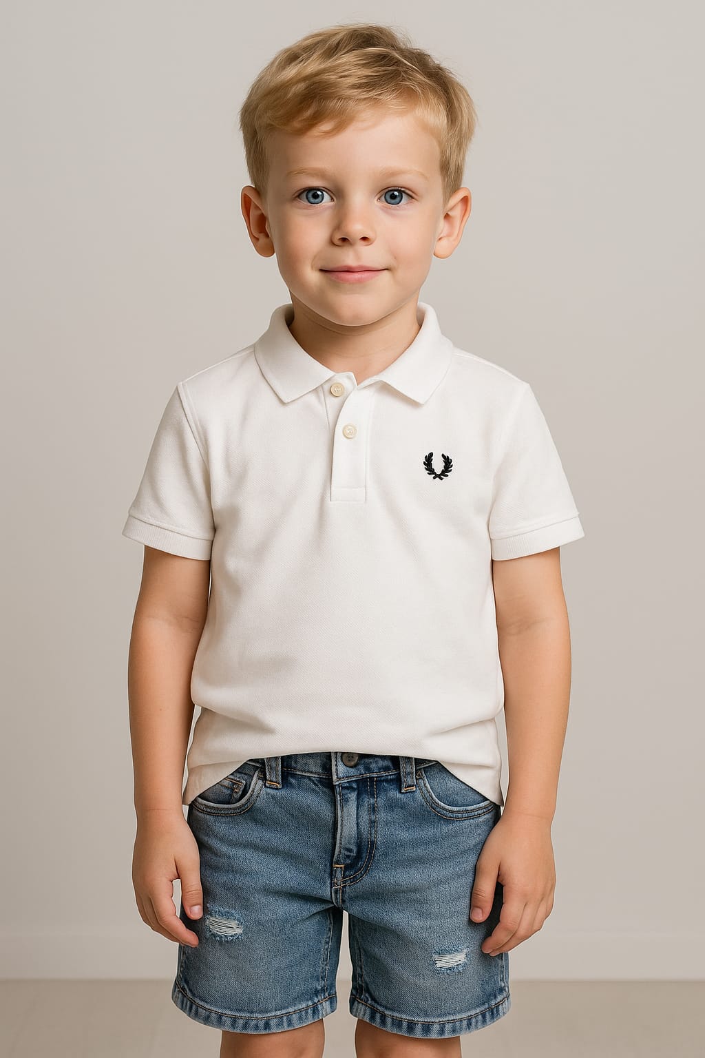 White Cotton Polo Shirt – Boys