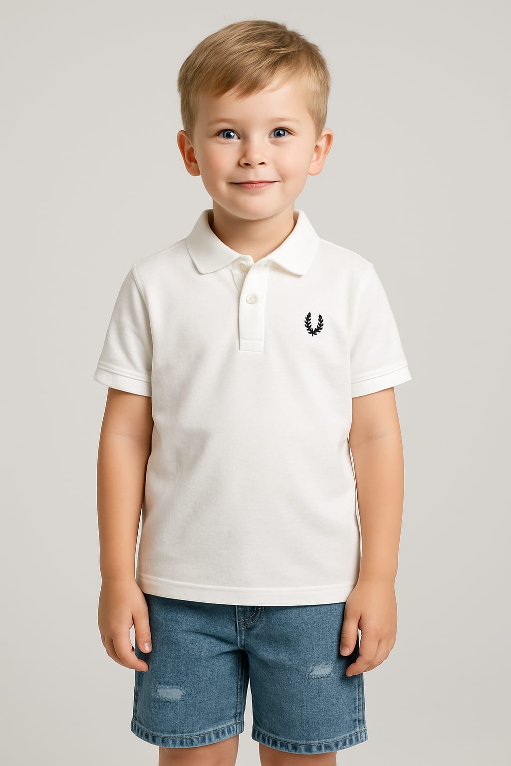 White Cotton Polo Shirt – Boys