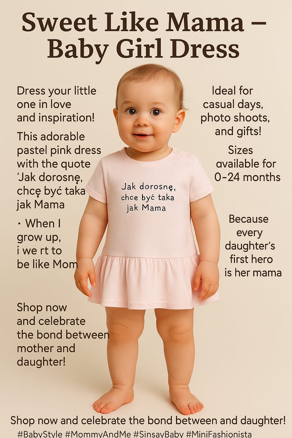 Baby Girl Dress – Soft Pink & Yellow