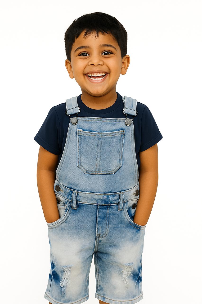 Unisex Denim Dungaree with Long Shorts