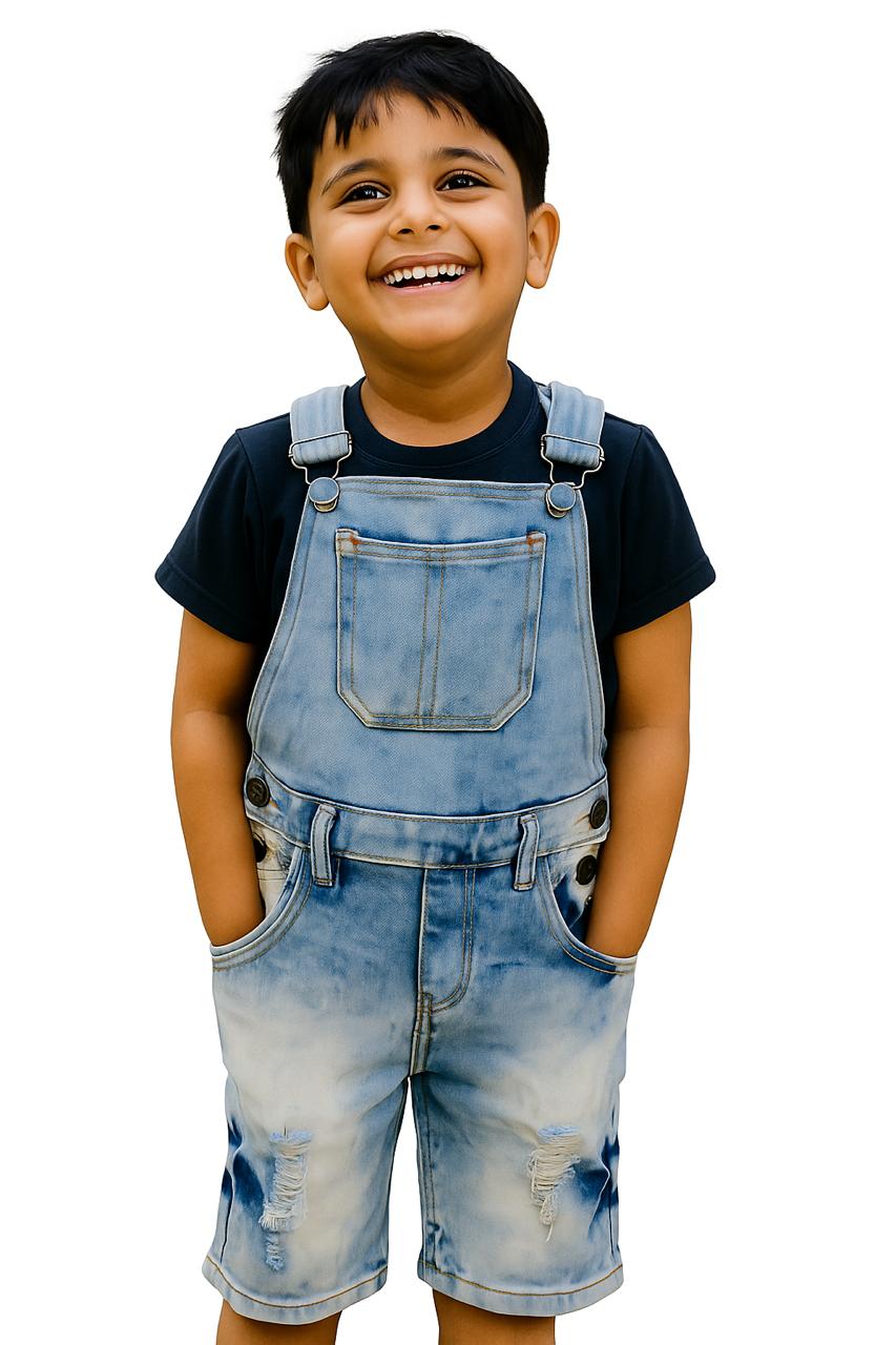 Unisex Denim Dungaree with Long Shorts