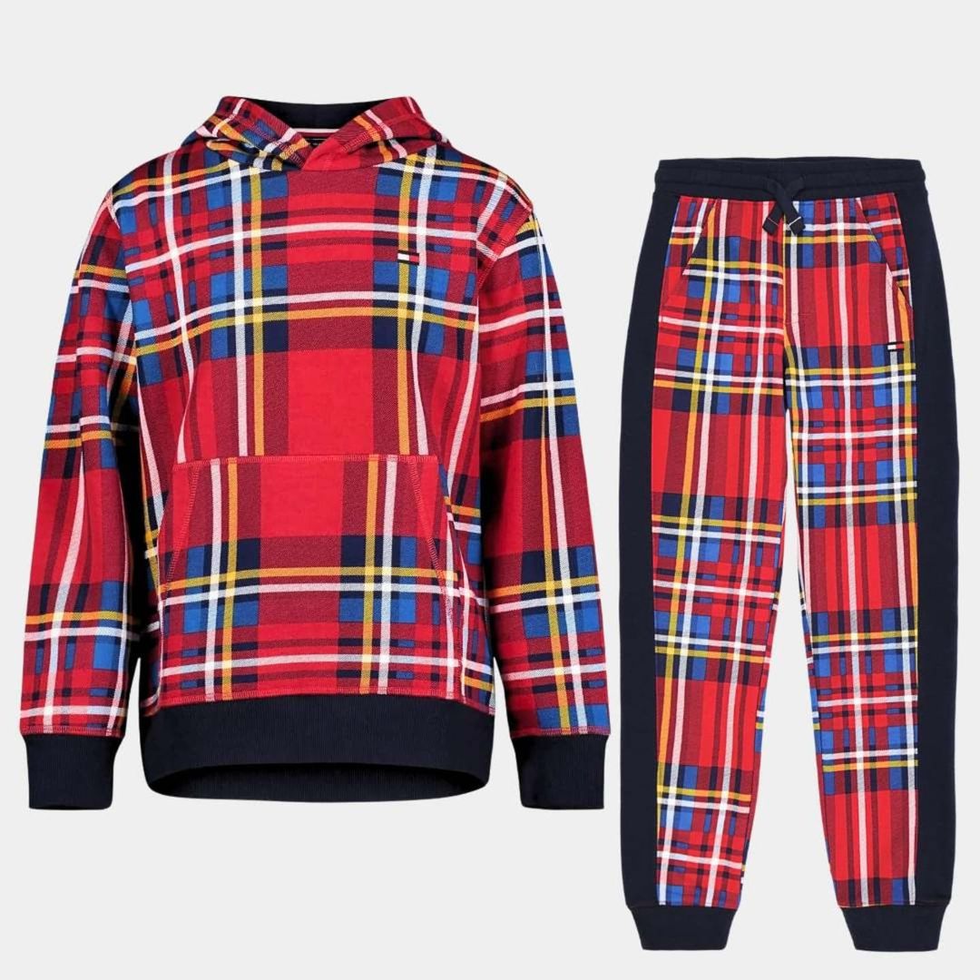 CHECK HOODED TRACKSUIT