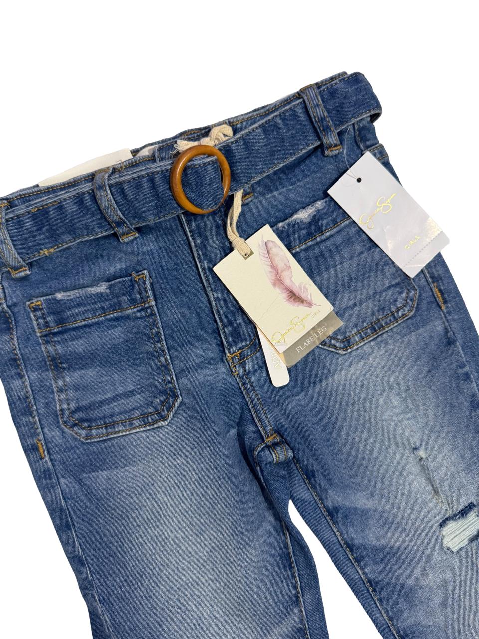 Bootcut Denim Pant with Belt  Coat